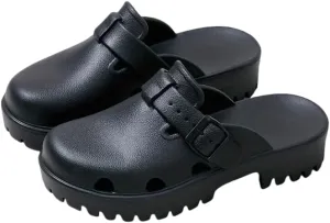 Women's Arch Support Clogs, Solid Color Hollow Out Anti-Slip Garden Shoes, Casual Outdoor Summer Slide Shoes