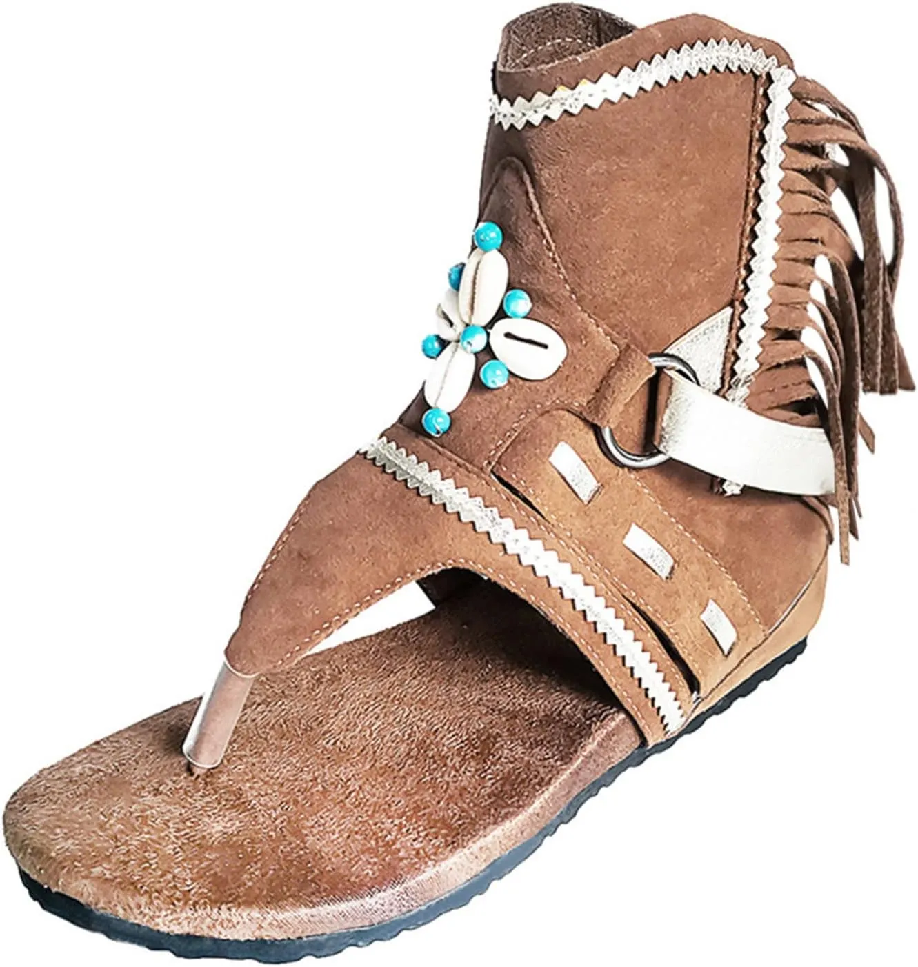Women's Elastic Ankle Strap Flat Sandals Rhinestone Open Toe Slip on Casual Sandal Arch Support Flat Sandals