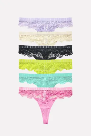 Women's Elegant Soft Stretch Floral Lace Comfortable Sexy Lace Thong Panty