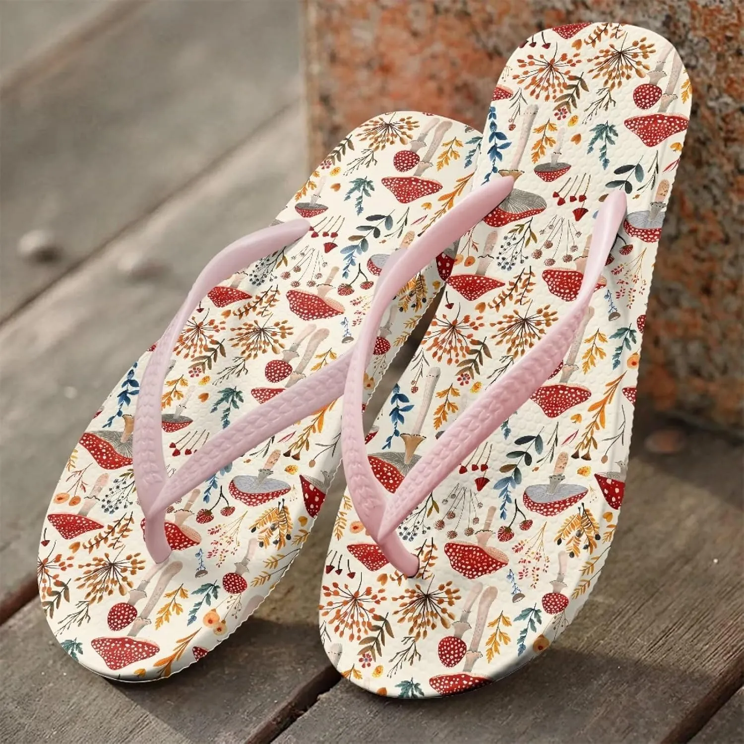 Women's Flip Flops Sandals, Soft Beach Pool Pink Thong Sandals Slide Shoes EUR Size 35 36 37 38 39 40