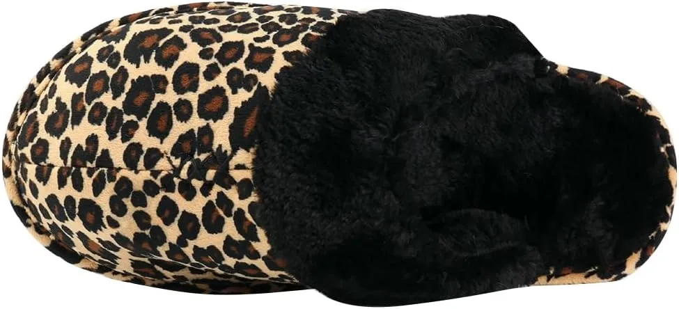 Women's Leopard Tartan Faux Fur Slipper 7 Standard US Width US