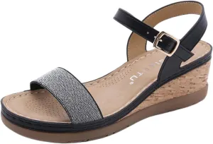 Women's Open Toe Sandals Ankle Strap Buckle Platform Wedge Slides Sandals Dressy Casual Summer Walking Shoes for Women Comfortable Outdoor Shoes