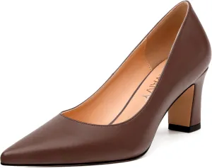 Women's Pumps, Pointed Closed Toe Mid Heel, Fashion Solid Matte Daily Working Party Shoes for Women 2.5Inch