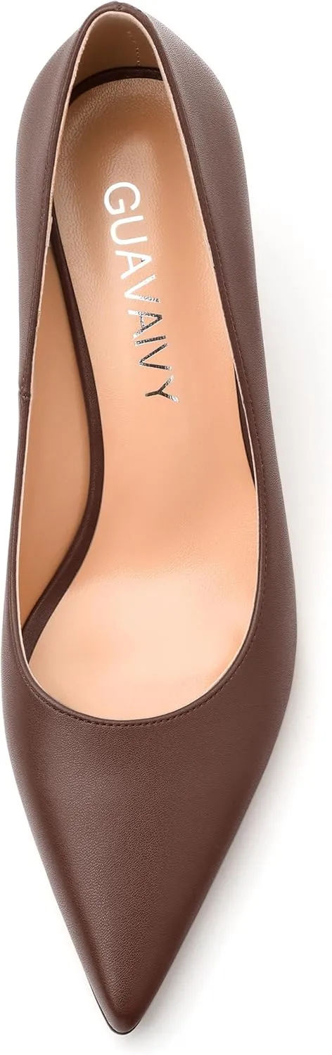 Women's Pumps, Pointed Closed Toe Mid Heel, Fashion Solid Matte Daily Working Party Shoes for Women 2.5Inch
