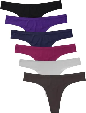 Womens Underwear Thongs Low Rise Seamless Thong Stretch Invisible Bikini Thongs Panties Multipack