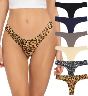 Womens Underwear Thongs Low Rise Seamless Thong Stretch Invisible Bikini Thongs Panties Multipack