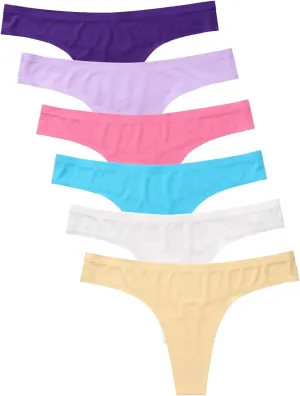 Womens Underwear Thongs Low Rise Seamless Thong Stretch Invisible Bikini Thongs Panties Multipack