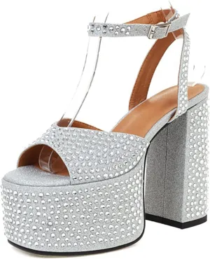 Women's Vintage Rhinestones Mary Jane High Heel Gothic Chunky Heel Pumps Wedding Dress Court Shoes Halloween Witch Cosplay Shoes