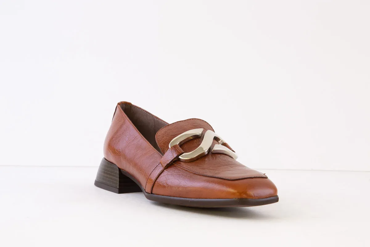 WONDERS - C-7110 LOW HEEL LOAFER - TAN PATENT