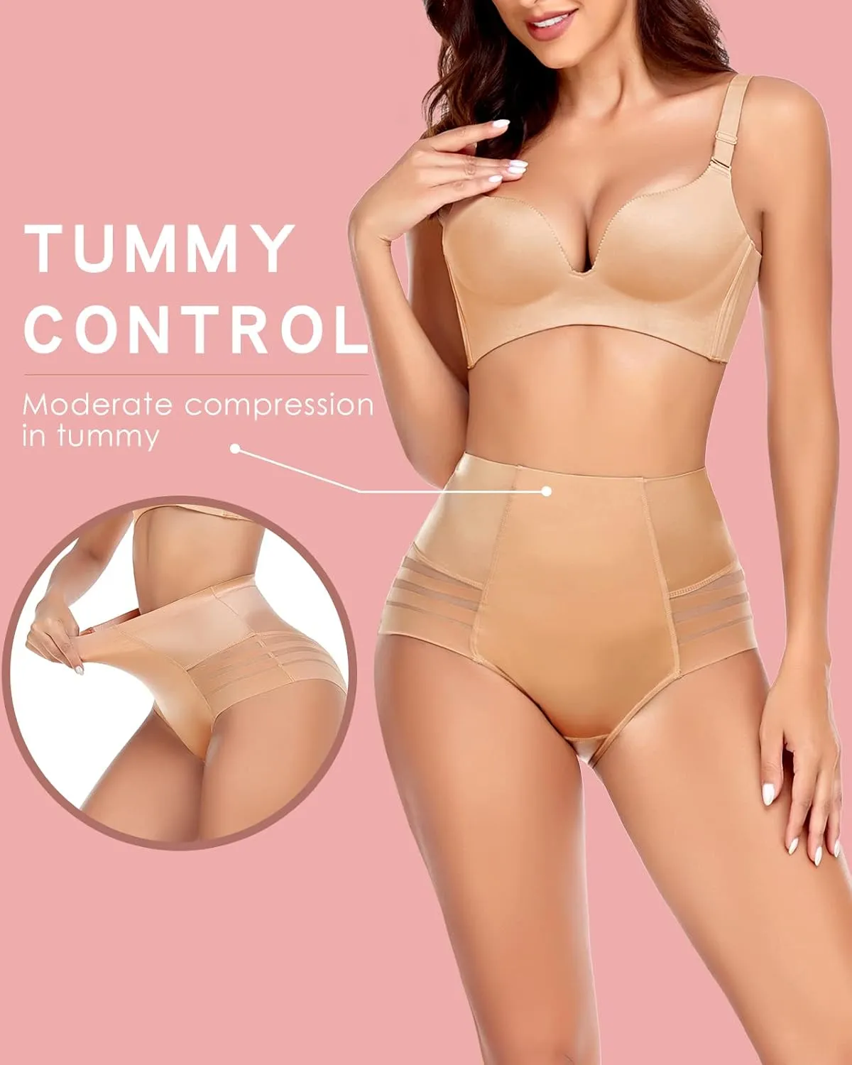 WOWENY Tummy Control Panties for Women Seamless Briefs Comfy Body Shaper Shapewear Sexy Underwear