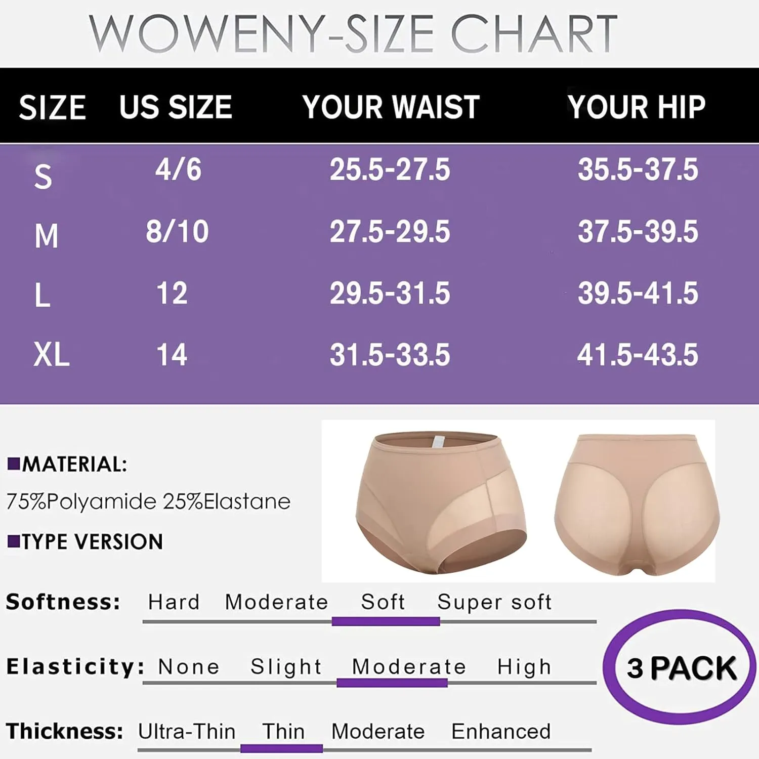 WOWENY Tummy Control Panties for Women Seamless Butt Lifter Briefs Comfy Body Shaper Shapewear Sexy Underwear