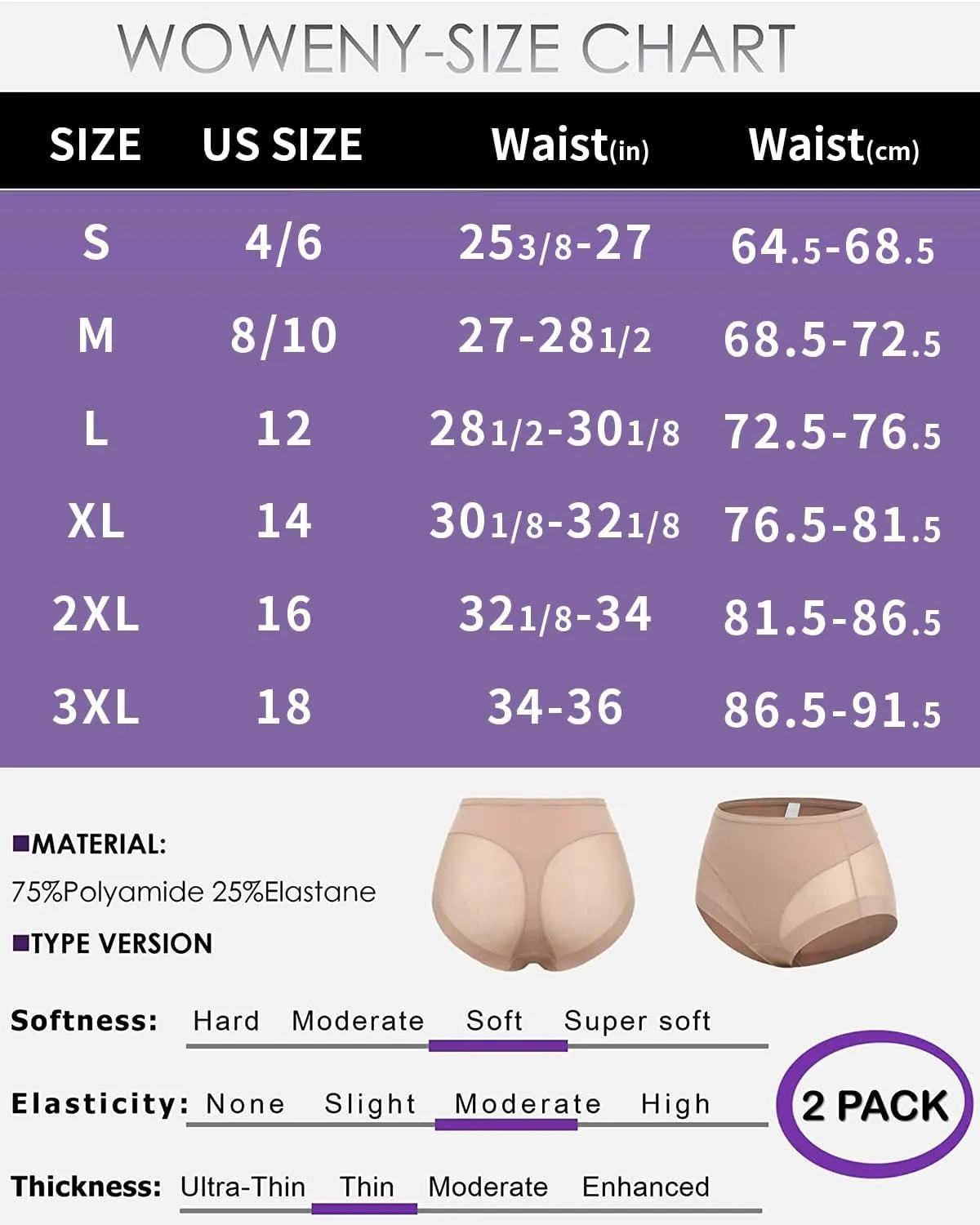 WOWENY Tummy Control Panties for Women Seamless Butt Lifter Briefs Comfy Body Shaper Shapewear Sexy Underwear