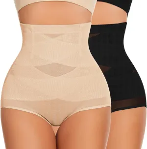 WOWENY Tummy Control Shapewear Panties for Women High Waist Seamless Panties Butt Lifter Underwear Comfy Body Shaper