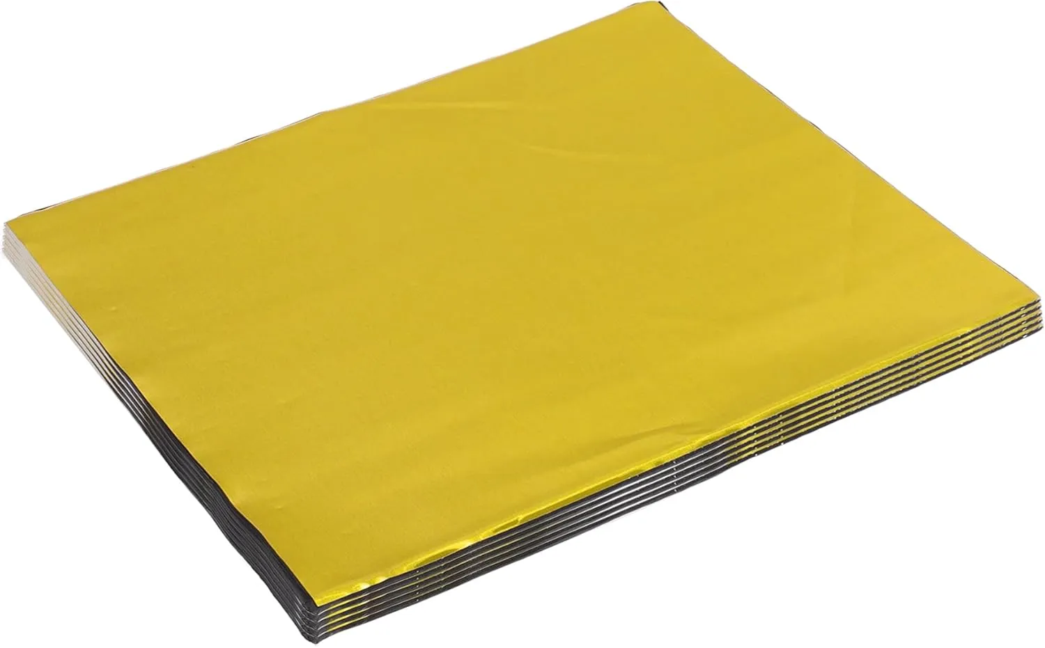X AUTOHAUX 5 Pcs 90mil 2.3mm 20sqft Car Sound Deadening Mat Butyl Rubber Heat Shield Material Damping for Hood Boat Engine Cover 31.50"x18.11" Gold Tone