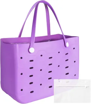 X-Large Rubber Beach Tote for Men & Women, Large Capacity Travel Bag for Boat & Pool