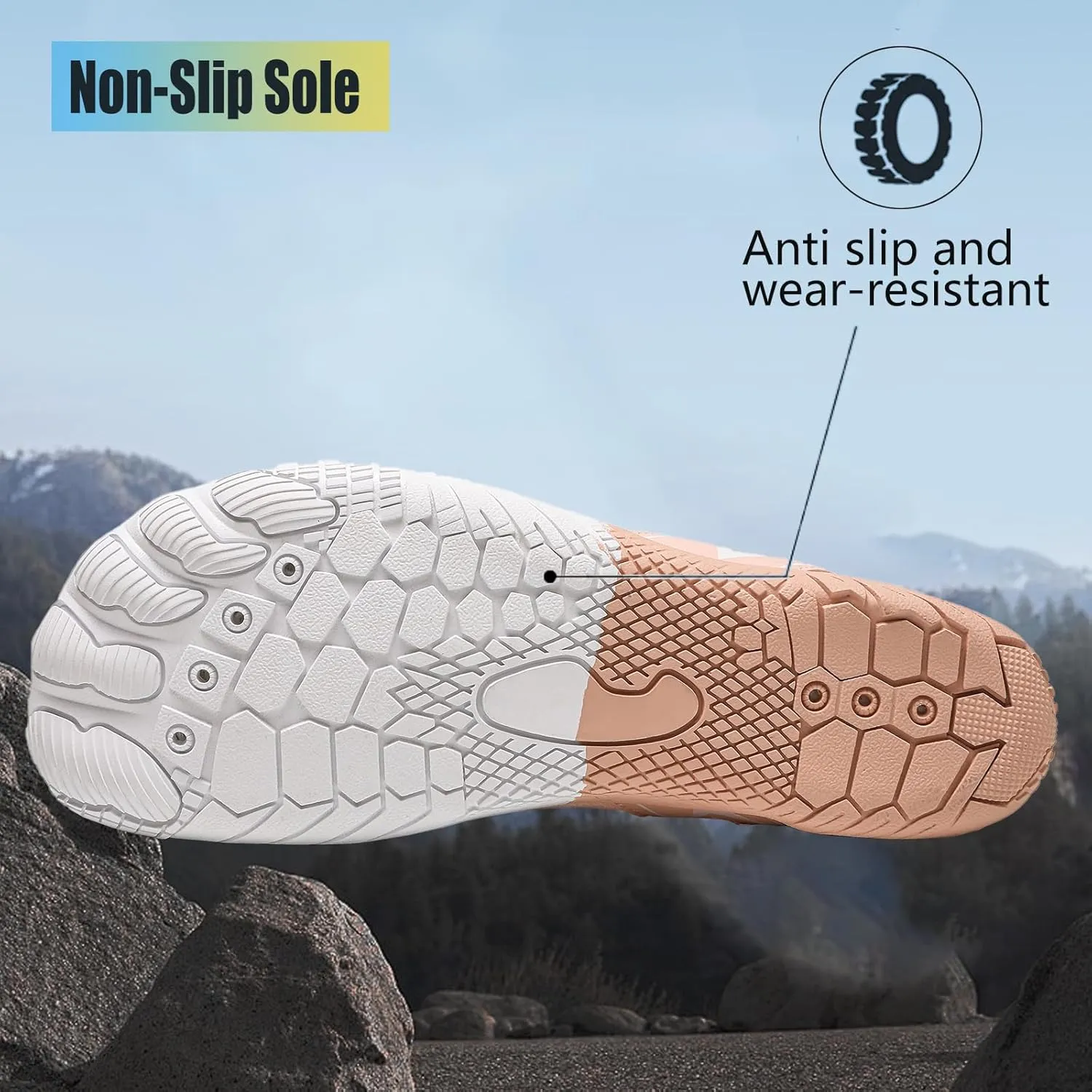 XNIRON Hike Barefoot Shoes for Womens Men,Quick Dry Water Shoes,Beach Pool Aqua Swim Surf Hiking Walking Shoes,Non-Slip Athletic Footwear Wide Toe Water Shoes