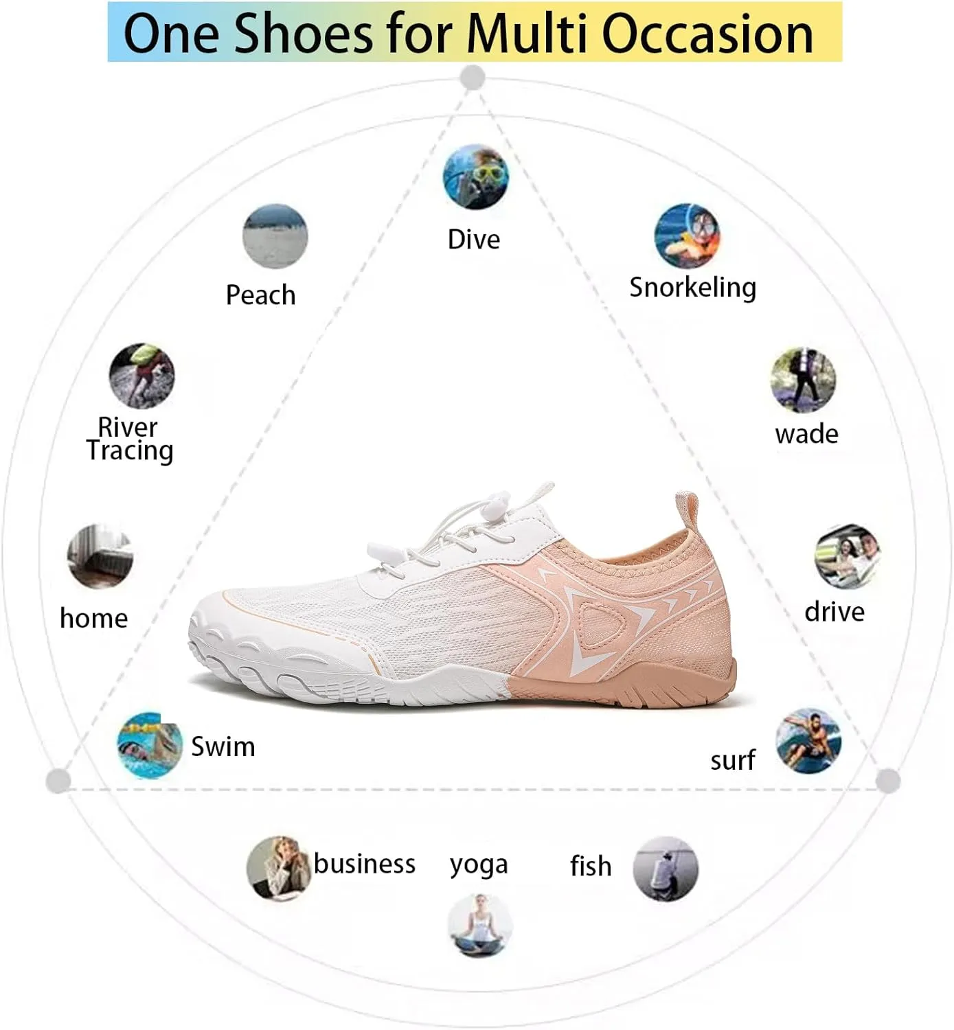 XNIRON Hike Barefoot Shoes for Womens Men,Quick Dry Water Shoes,Beach Pool Aqua Swim Surf Hiking Walking Shoes,Non-Slip Athletic Footwear Wide Toe Water Shoes