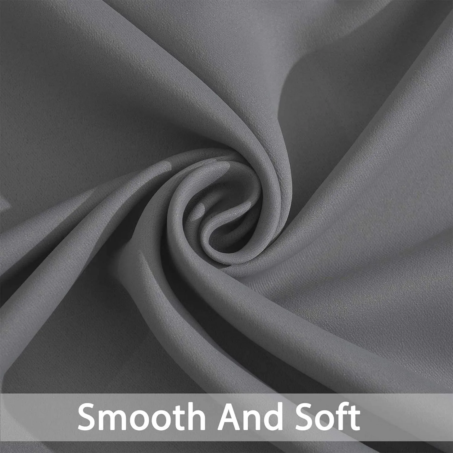 Yakamok Room Darkening Gray Blackout Curtains, Light Blocking Thermal Insulated Grommet Drapes for Bedroom Living Room, 52W x 84L, Grey Curtains, 2 Panels, 2 Tie Backs Included