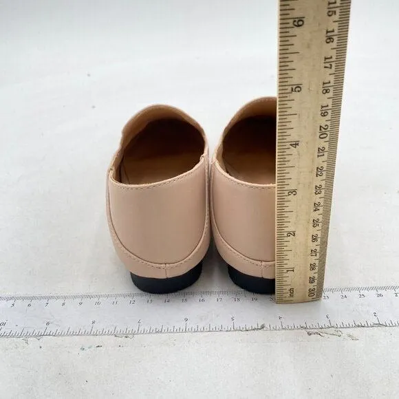 YDN Beige Round Toe Loafer Flat Classic Slip On Pumps Walking Dress Shoes