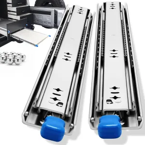 YENUO Heavy Duty Locking Drawer Slides Full Extension Runners With Lock 12 14 16 18 20 22 24 26 28 30 32 34 36 38 40 Inch Side Mount Ball Bearing Rails Track Glides 250 Lbs 1 Pair (12 Inch, With Lock)