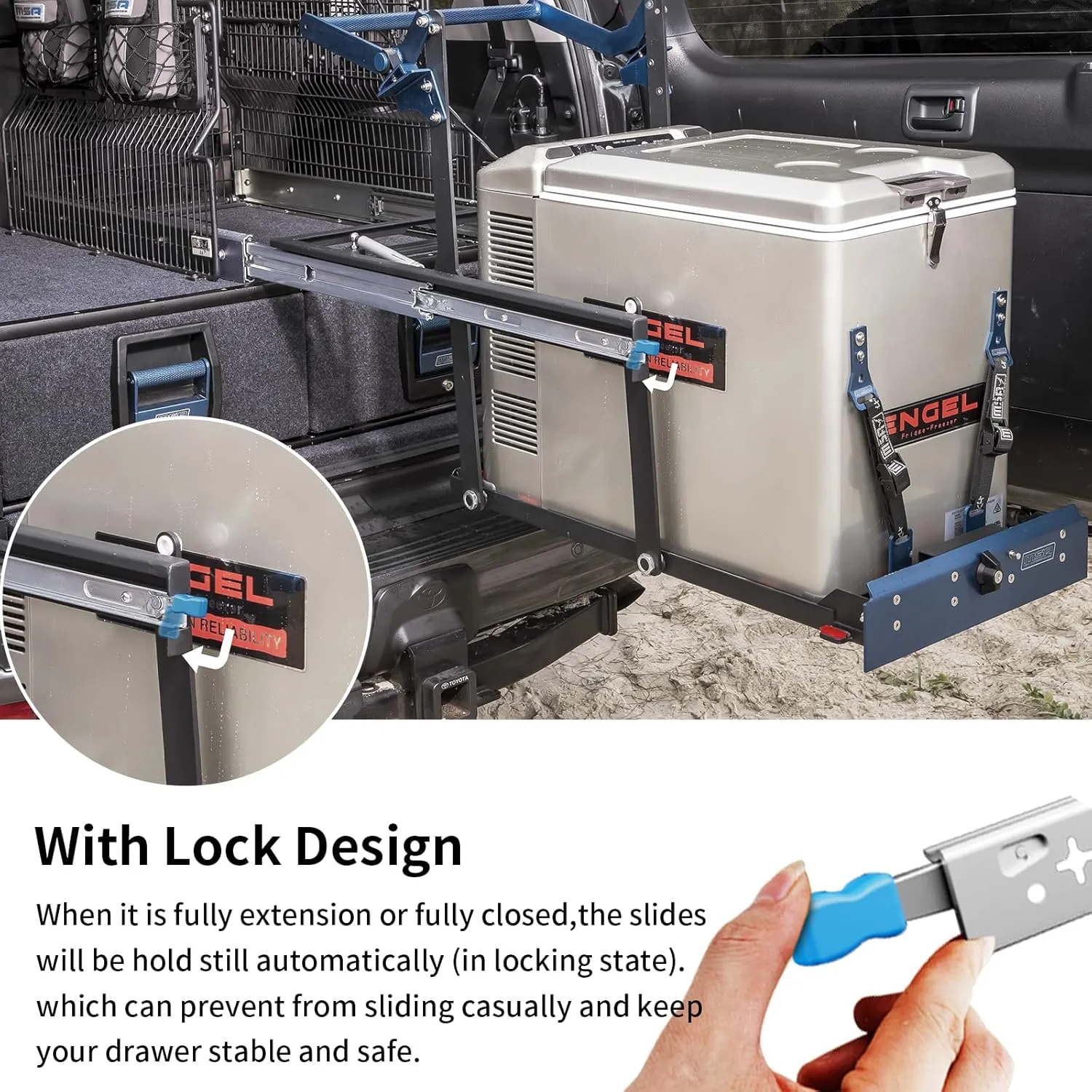 YENUO Heavy Duty Locking Drawer Slides Full Extension Runners With Lock 12 14 16 18 20 22 24 26 28 30 32 34 36 38 40 Inch Side Mount Ball Bearing Rails Track Glides 250 Lbs 1 Pair (12 Inch, With Lock)