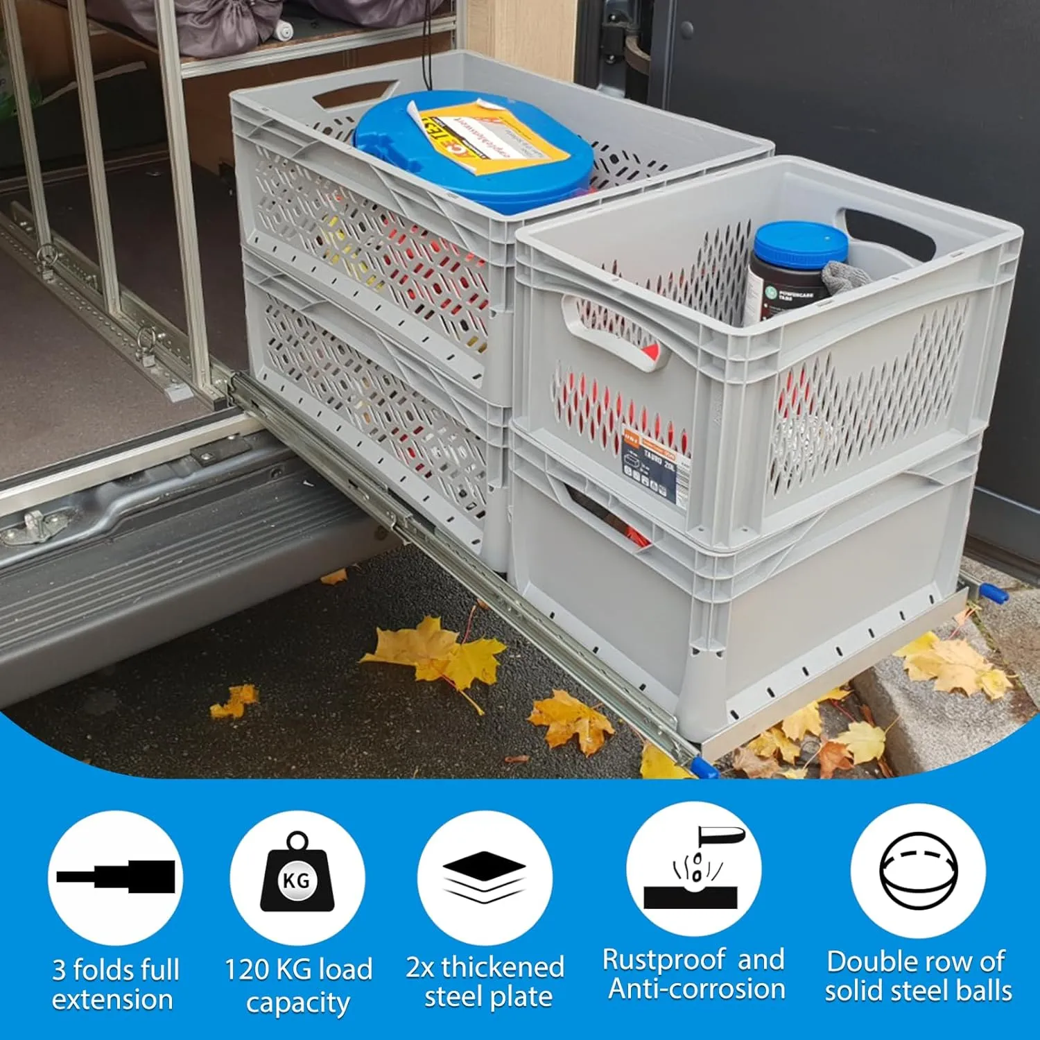 YENUO Heavy Duty Locking Drawer Slides Full Extension Runners With Lock 12 14 16 18 20 22 24 26 28 30 32 34 36 38 40 Inch Side Mount Ball Bearing Rails Track Glides 250 Lbs 1 Pair (12 Inch, With Lock)