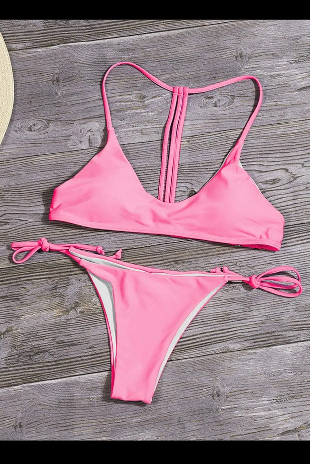 YOCUR Womens Neon Lightweight String Thong Bikinis Two Piece Side Tie Fluorescence Sexy Fashion Swimsuits