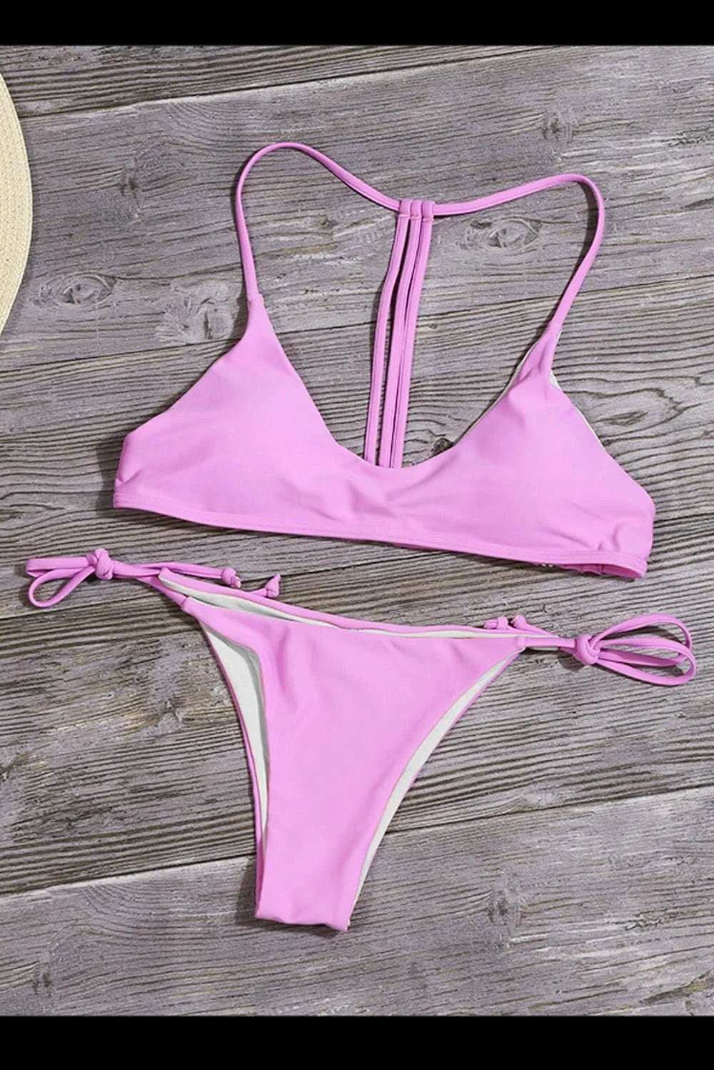 YOCUR Womens Neon Lightweight String Thong Bikinis Two Piece Side Tie Fluorescence Sexy Fashion Swimsuits