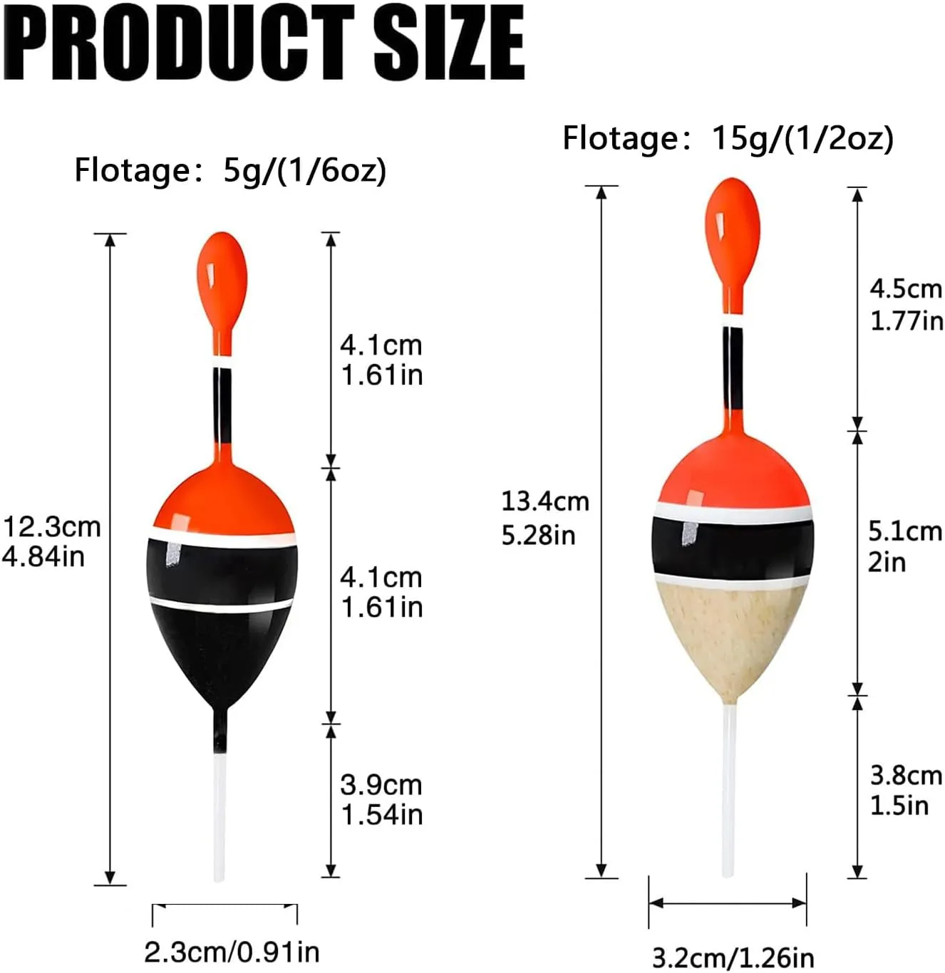 YOTO Slip Bobbers for Fishing,Balsa Wood Slide Fishing Floats Kit with Bobbers Stops,Slip Cork for Crappie Panfish Bass Trout