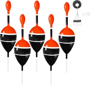 YOTO Slip Bobbers for Fishing,Balsa Wood Slide Fishing Floats Kit with Bobbers Stops,Slip Cork for Crappie Panfish Bass Trout