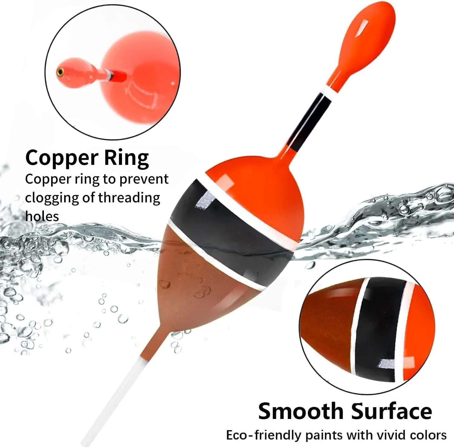 YOTO Slip Bobbers for Fishing,Balsa Wood Slide Fishing Floats Kit with Bobbers Stops,Slip Cork for Crappie Panfish Bass Trout