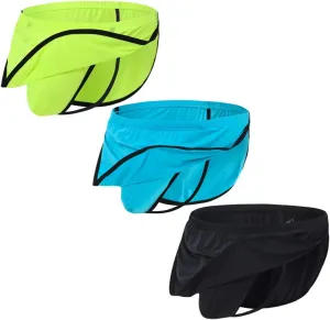 ZONBAILON Men's Boxers, G-String Backed Pouch Thongs with Skirting, Sexy Sleep Shorts Silky Pajama Underwear, Split Side