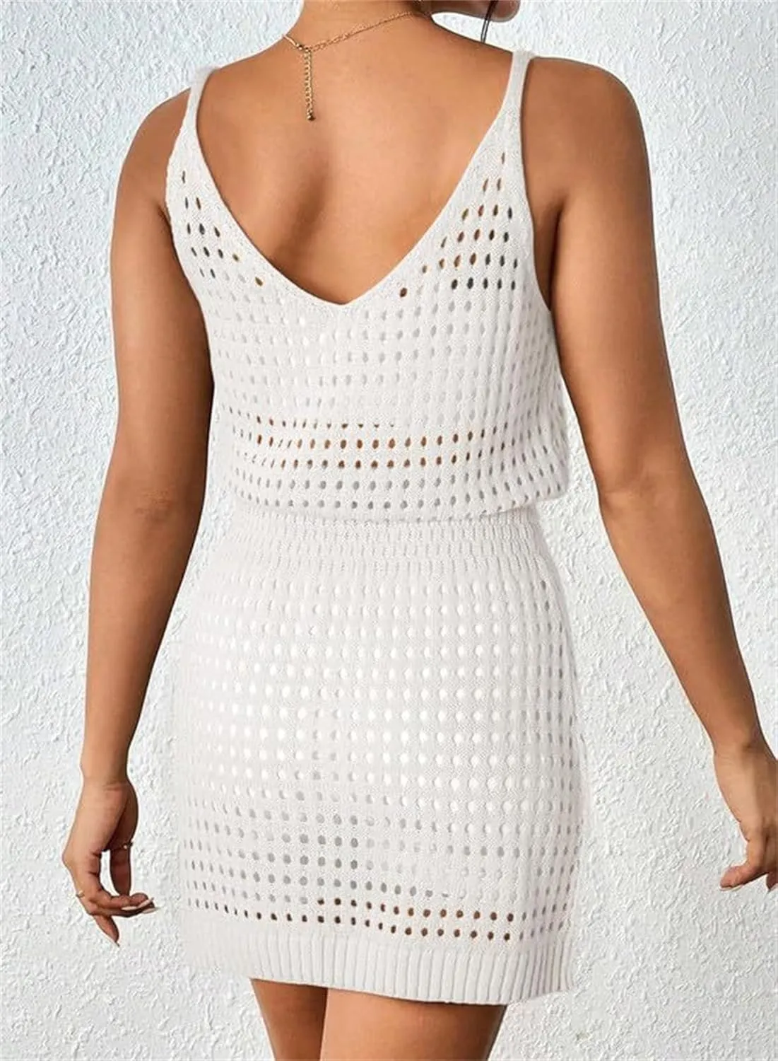 ZWRXW Swim Cover Up for Women Crochet Hollow Out Knit Beach Bathing Suit Summer Lightweight Vacation Cover Ups Cruise Outfit